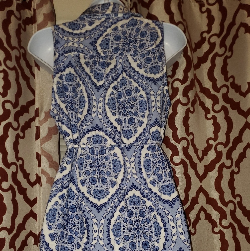 Patterned Blue Maternity Tunic - Picture 2 of 3